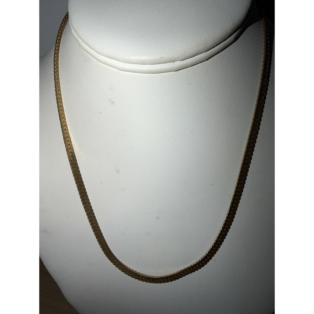 Cuban Link 14k Gold-Plated Chain Necklace Flat‎  14KGP 16"